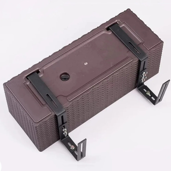 Planter Box Bracket Set,Adjustable Flower Box Brackets for Patio Garden  Fence - Picture 4 of 5
